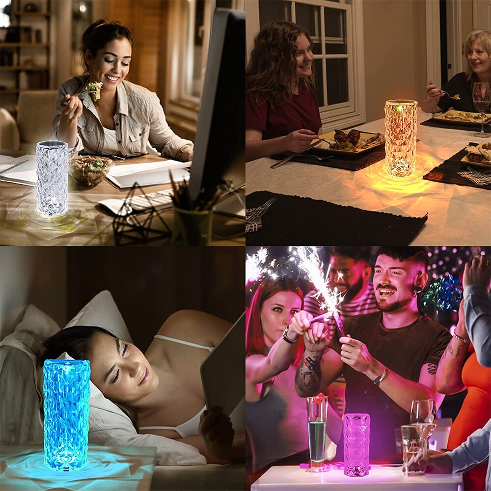 Rose Kristal Projector Touch Lamp