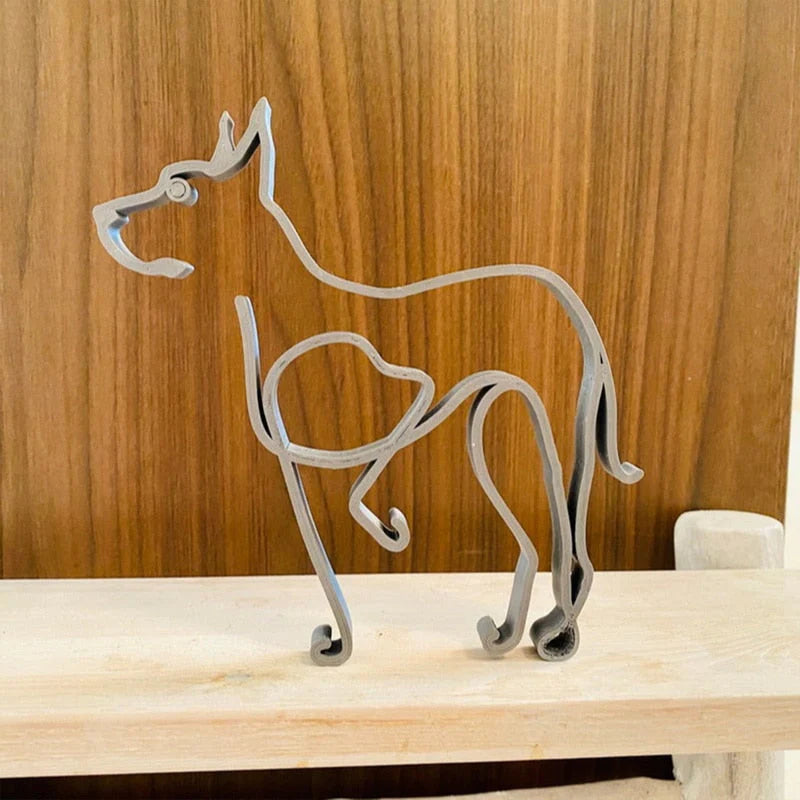 Minimalistische Hond Kunst Sculptuur