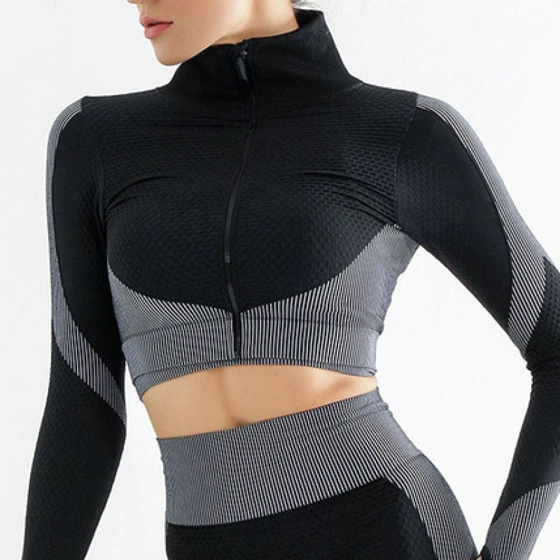 Naadloze Yoga Tops met rits