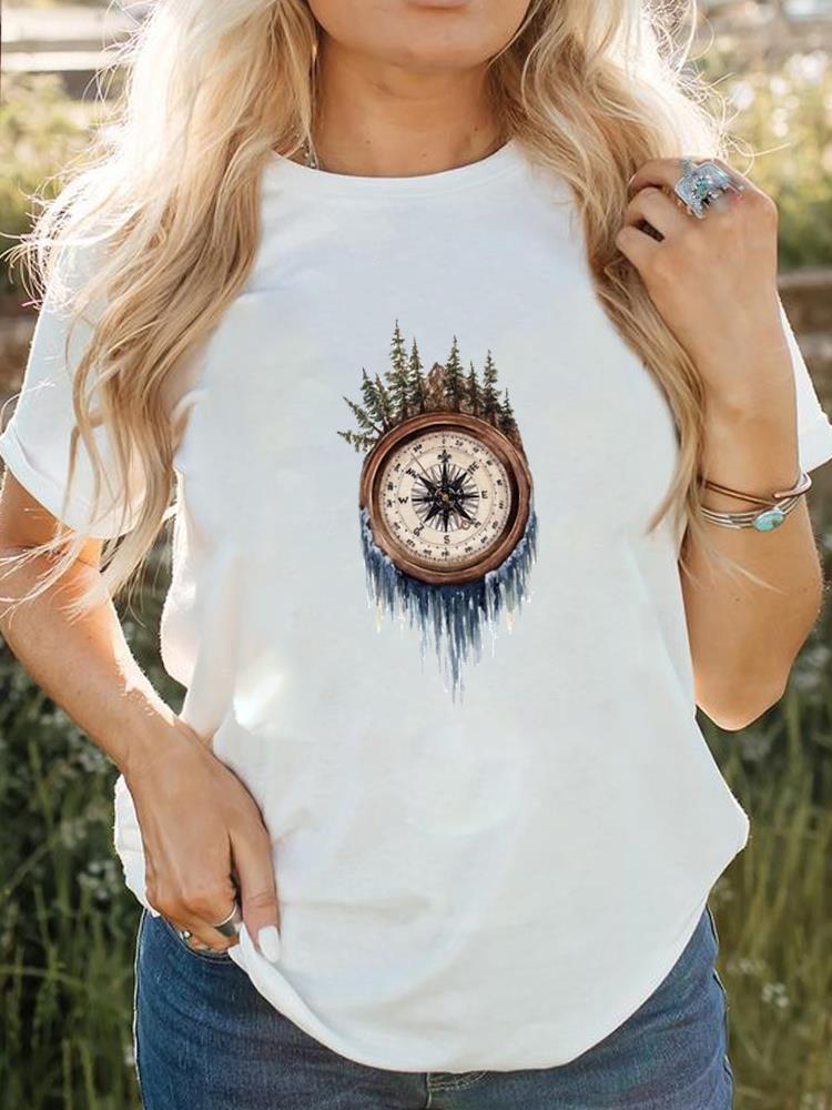 Vrouwen Korte Mouw Bedrukt T-shirt