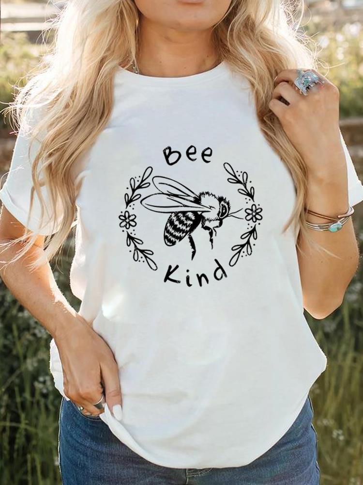 Vrouwen Korte Mouw Bedrukt T-shirt