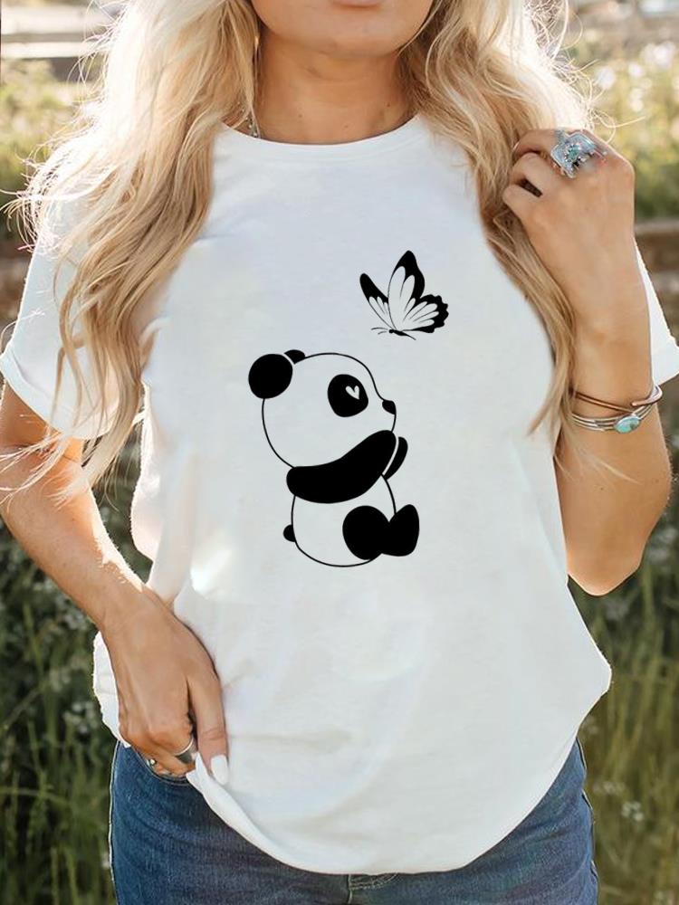 Vrouwen Korte Mouw Bedrukt T-shirt