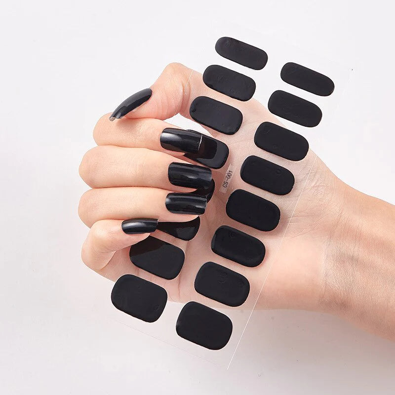 Solide Kleuren Nagelstickers (16 tips/set)