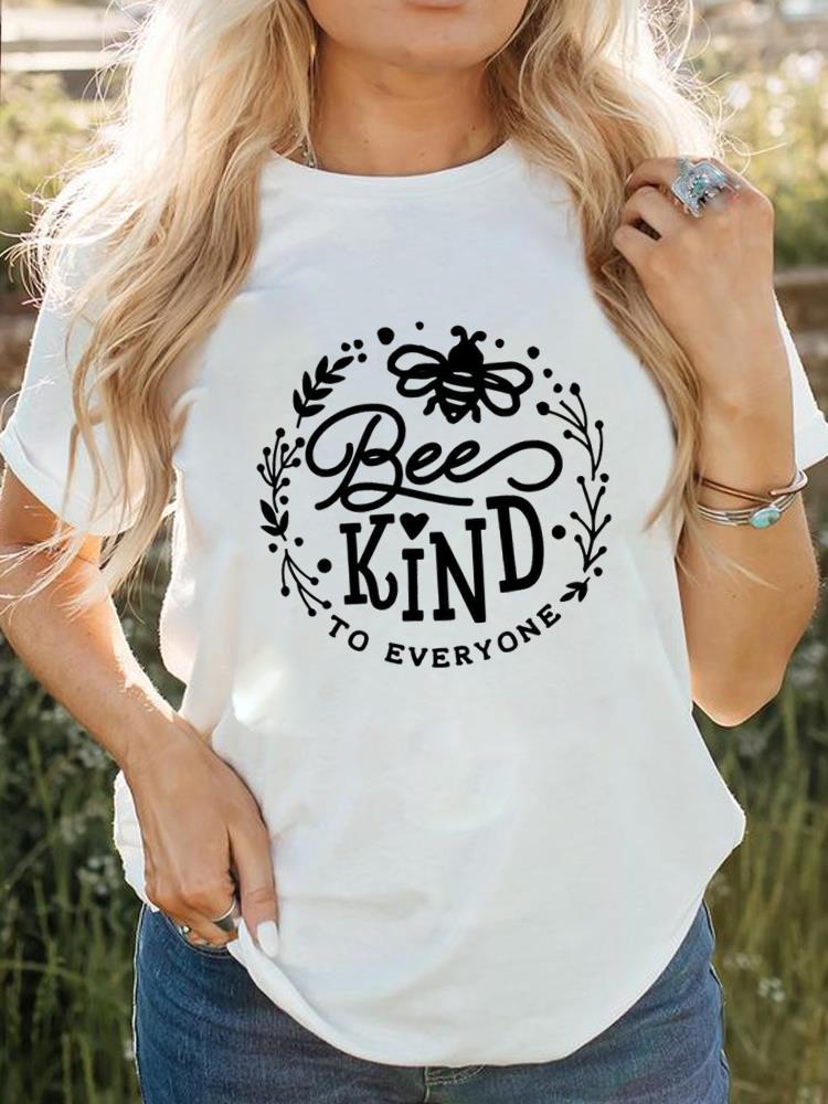 Vrouwen Korte Mouw Bedrukt T-shirt