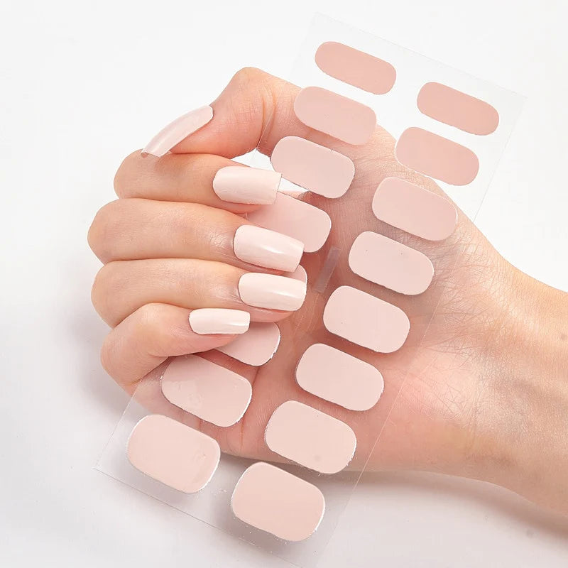 Solide Kleuren Nagelstickers (16 tips/set)