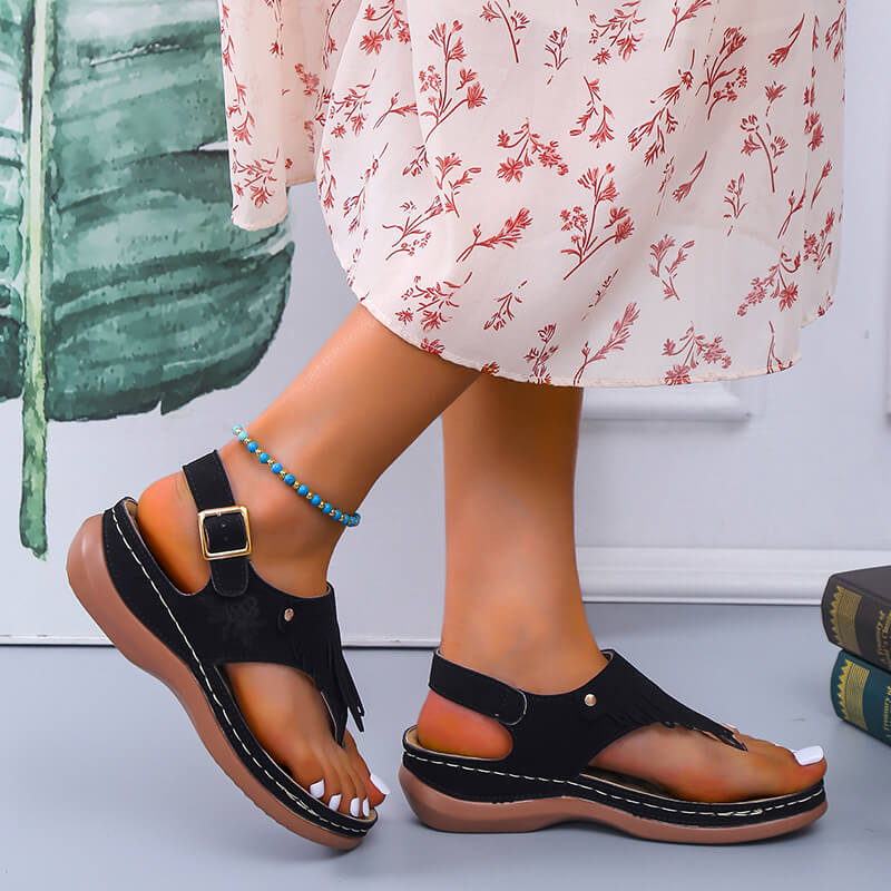 Strand Tassel Sandalen