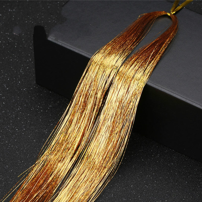 Sparkle Klatergoud Zijden Haarverlenging