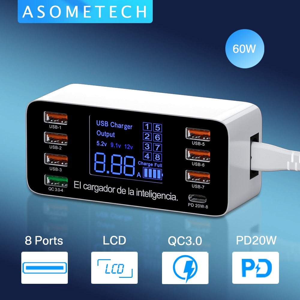 8-poorts USB-laadstation