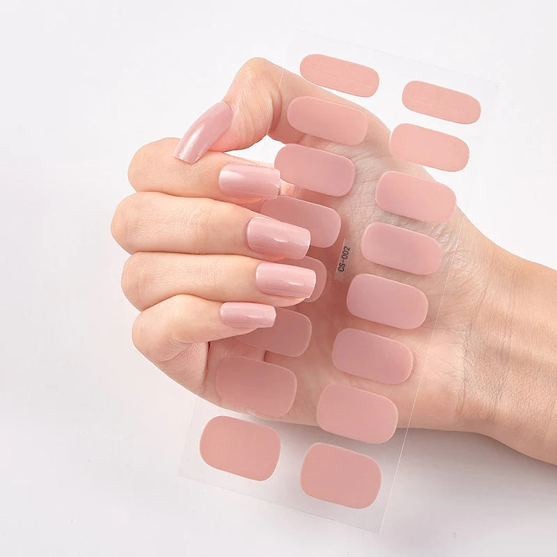 Solide Kleuren Nagelstickers (16 tips/set)