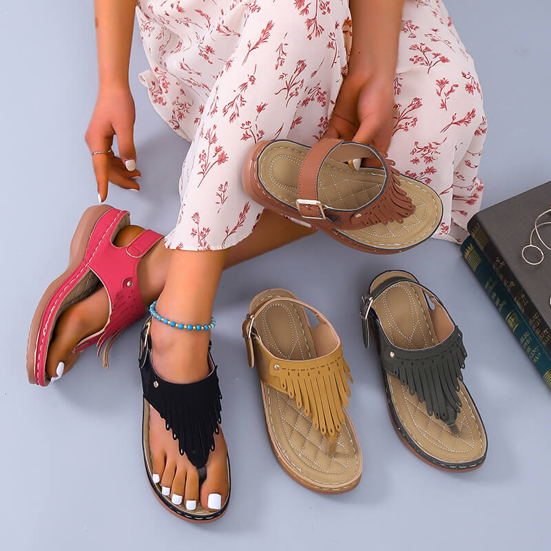 Strand Tassel Sandalen