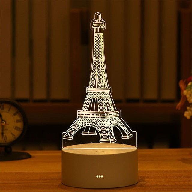 Eiffeltoren 3D Illusie Lamp