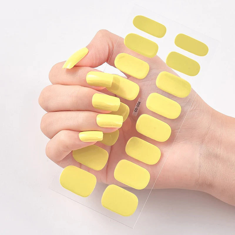Solide Kleuren Nagelstickers (16 tips/set)