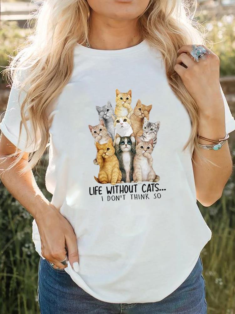 Vrouwen Korte Mouw Bedrukt T-shirt