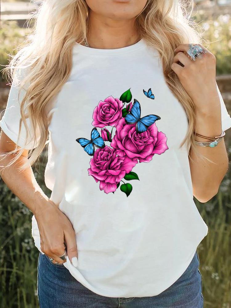 Vrouwen Korte Mouw Bedrukt T-shirt