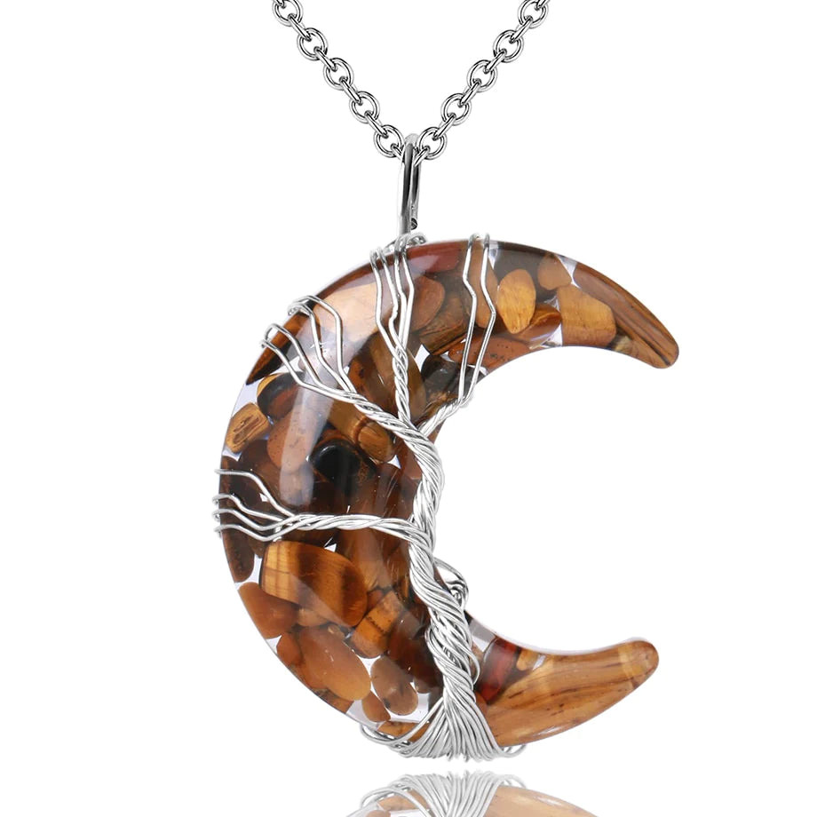 Tree of Life Halve Maan Ketting