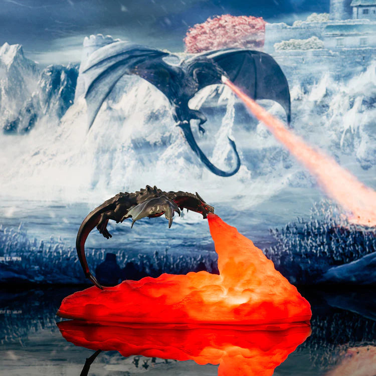 3D  Vuurspuwende Draak Nachtlampje