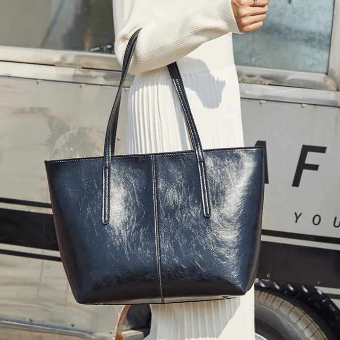 Vintage Oil Wax Leather Tote Bag
