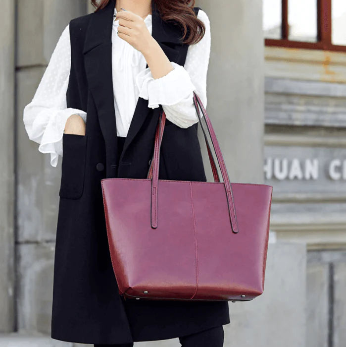 Vintage Oil Wax Leather Tote Bag