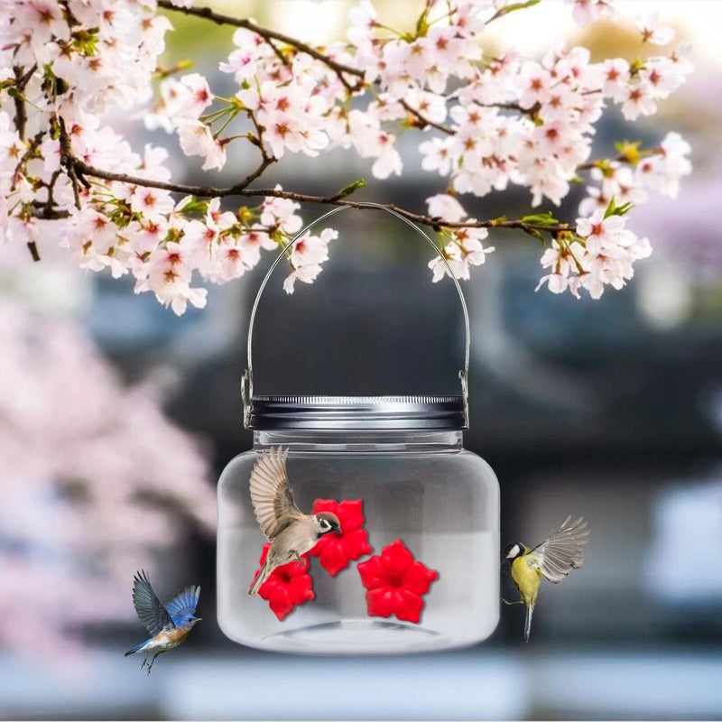 Kolibrie voederpot met poortbloem