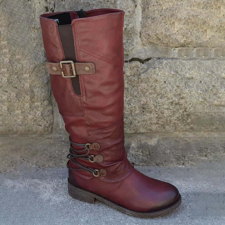 Vintage Leren Ritslaarzen - Modieus en comfortabel