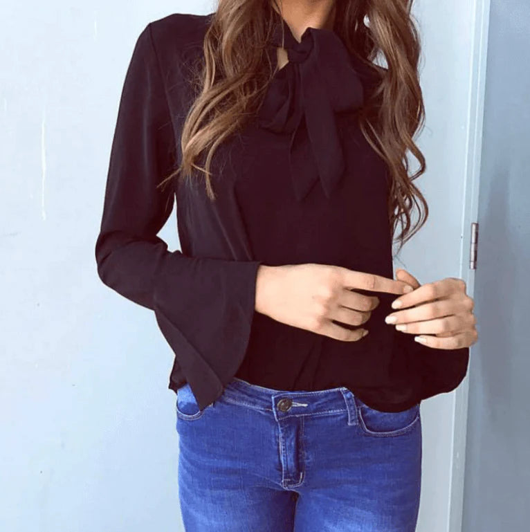 Sexy Strikje Casual Blouse