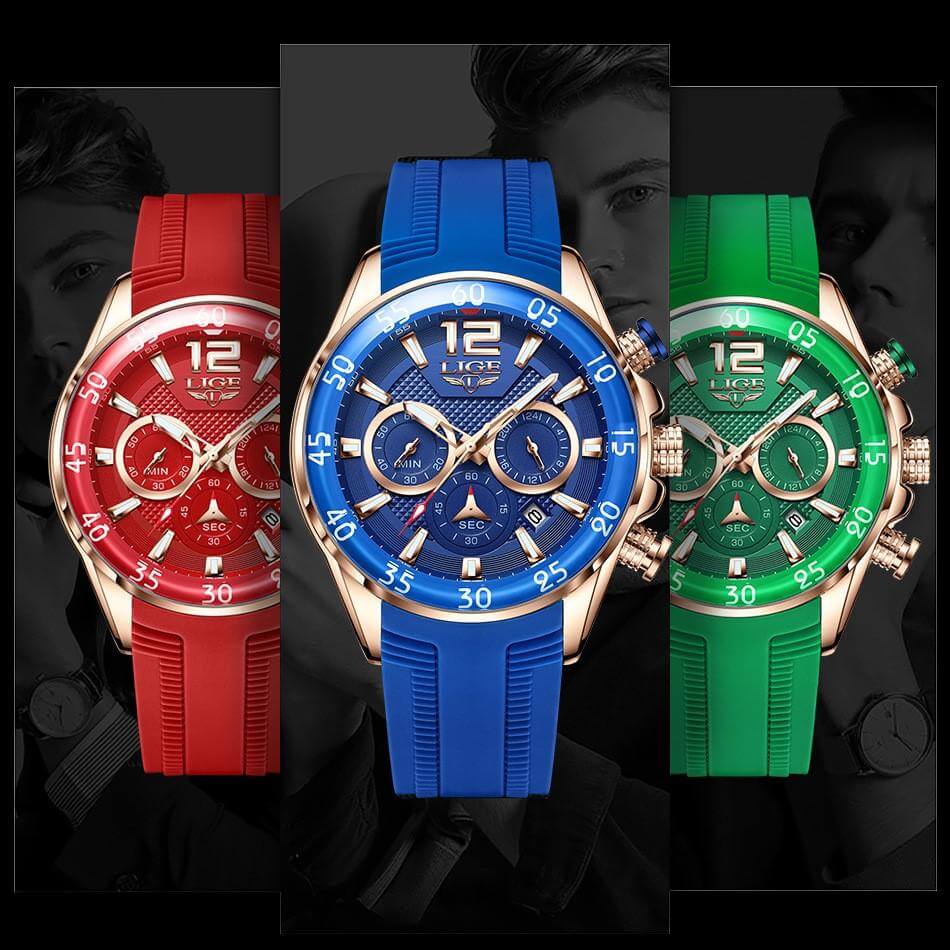 LIGE Luxe Chronograaf Sporthorloge