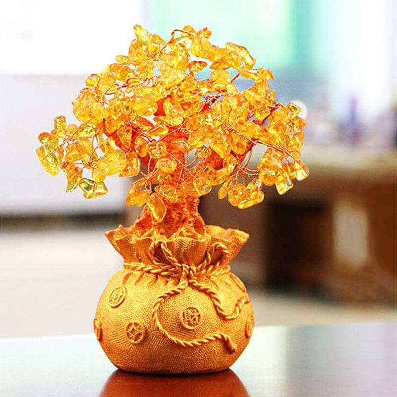 Citrien Geldboom Edelsteen Ornament