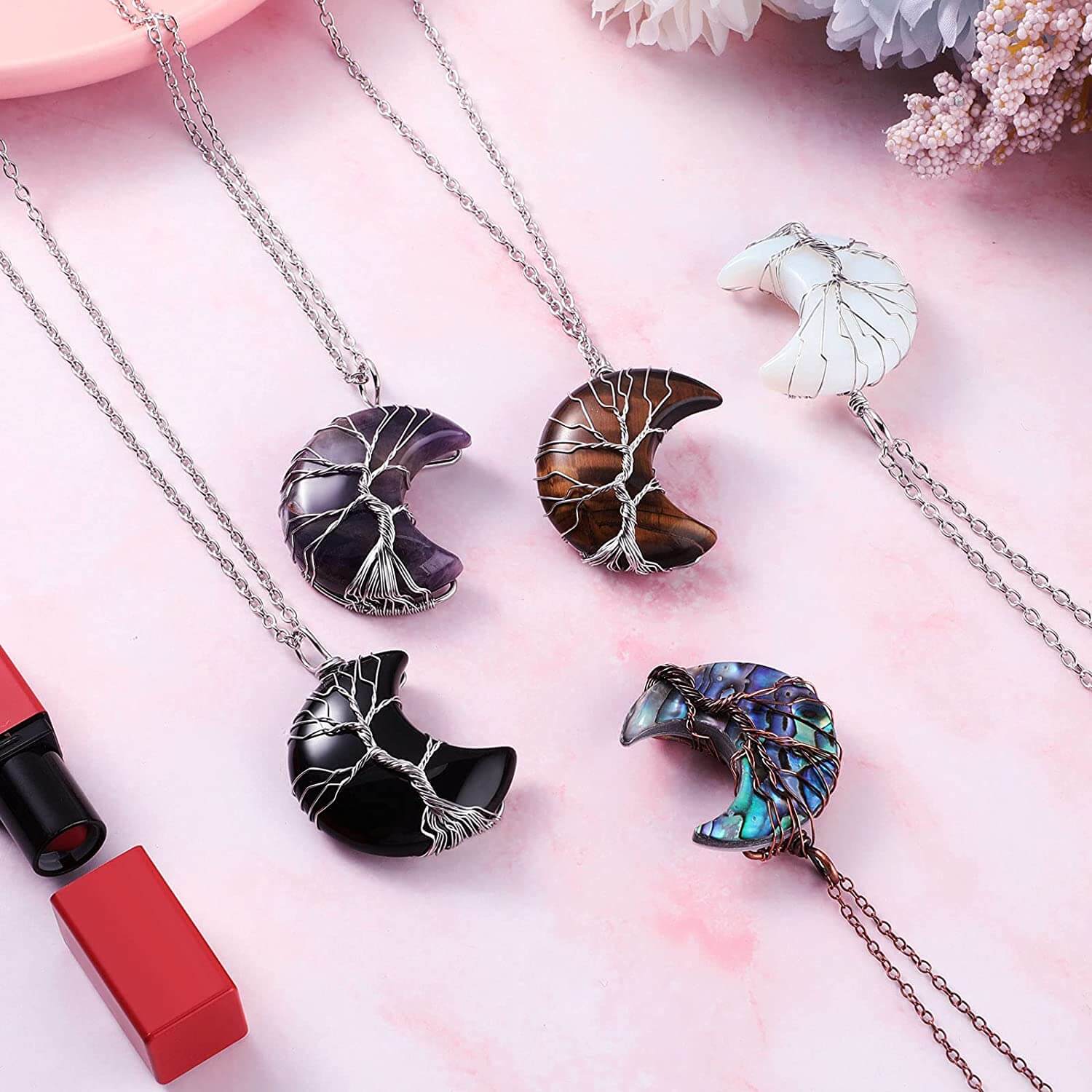 Tree of Life Halve Maan Ketting