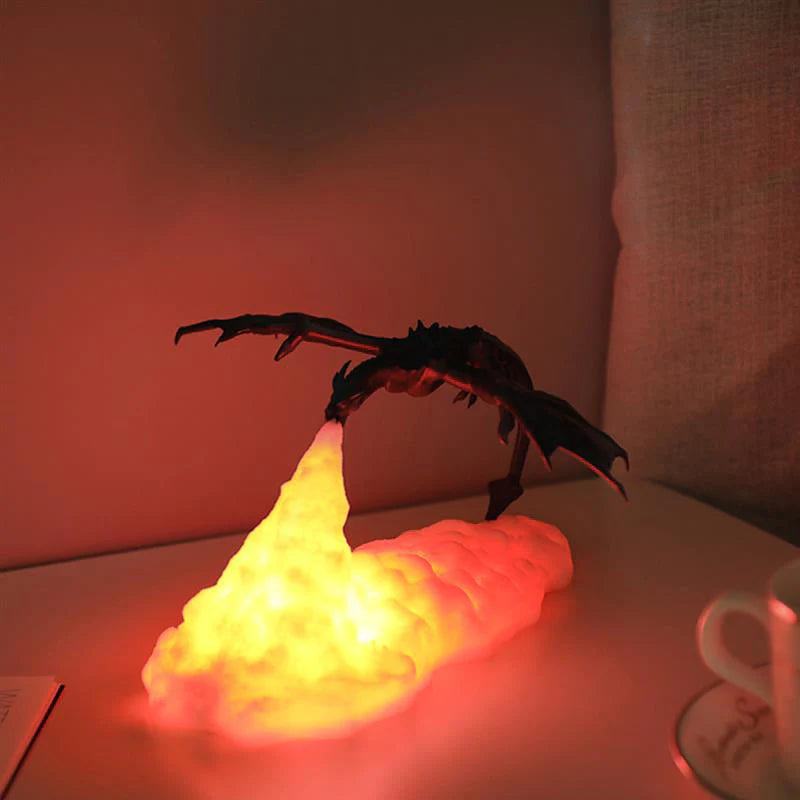 3D  Vuurspuwende Draak Nachtlampje