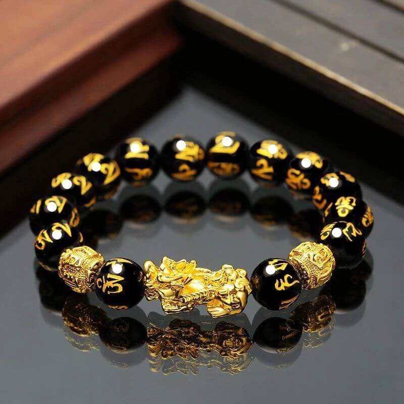 Zwarte Obisidiaan Feng Shui Armband