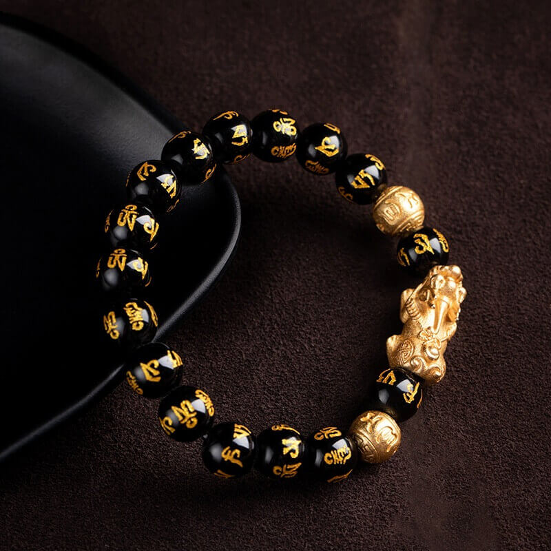 Zwarte Obisidiaan Feng Shui Armband