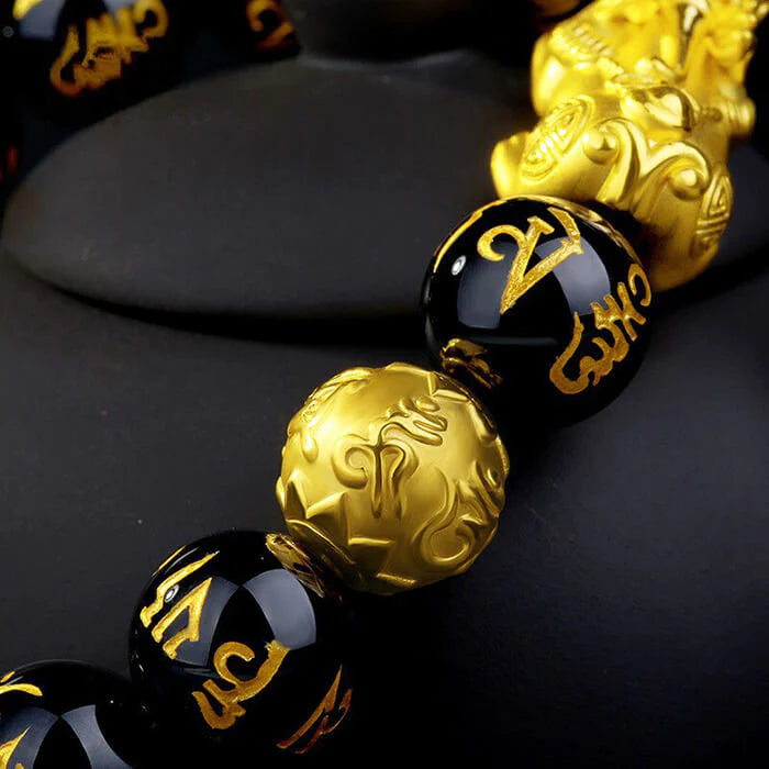 Zwarte Obisidiaan Feng Shui Armband