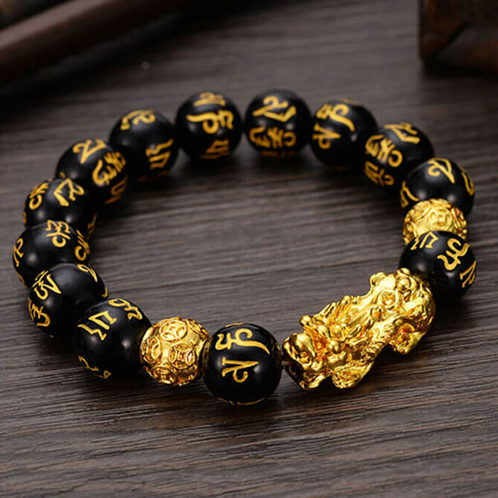 Zwarte Obisidiaan Feng Shui Armband