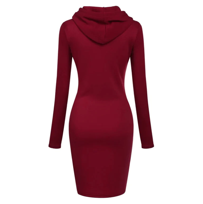 Slanke Pullover Hoodie Jurk