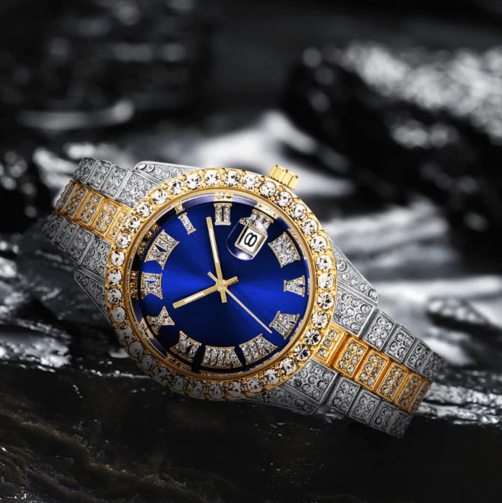 Fully Iced Out Roman Numerals Watch