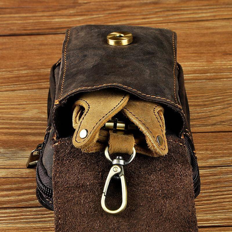 Echt Lederen Heren Waist Bag - Eenvoudig al je spullen op zak