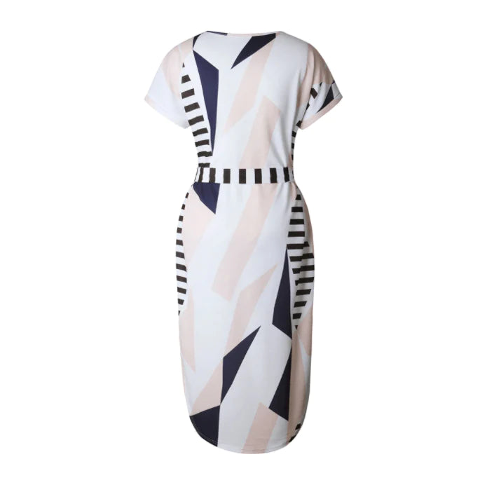 Bedrukte Asymmetrische Midi Jurk
