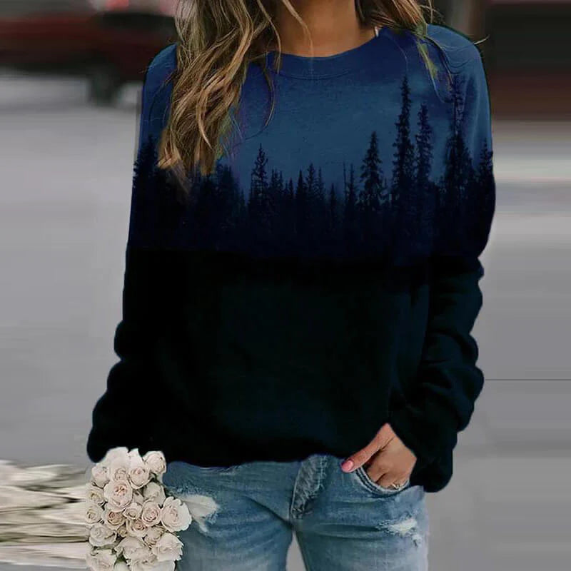 Mountain Bedrukte Pullover Sweatshirts