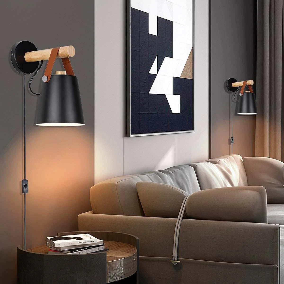 Noordse Houten Wandlamp