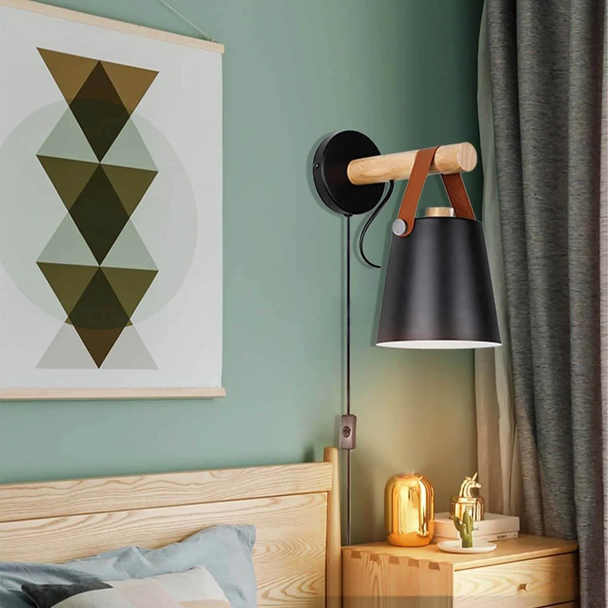 Noordse Houten Wandlamp