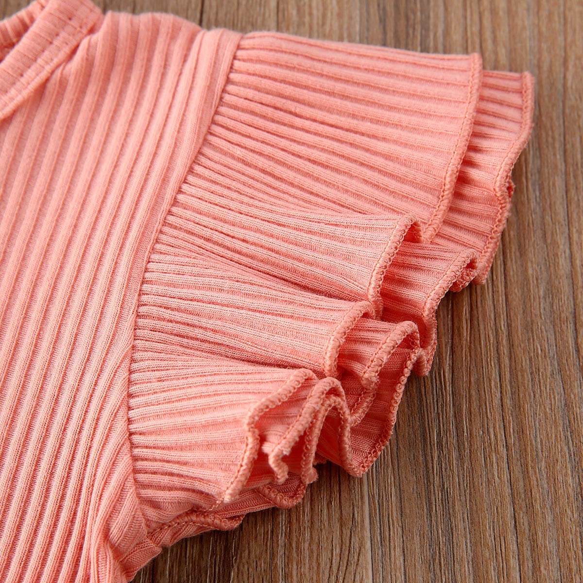 Ruffled Geribde Gebloemde Shortset