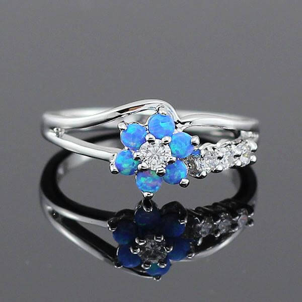 Bloem Opaal Kristal Ring