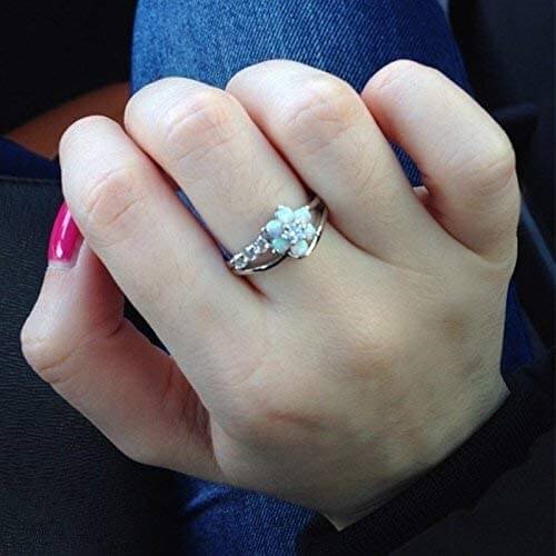 Bloem Opaal Kristal Ring