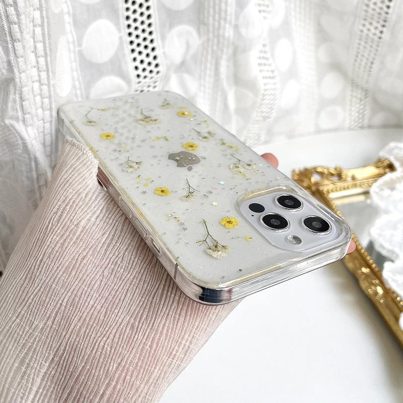 Pressed Flowers Transparant iPhone Hoesje