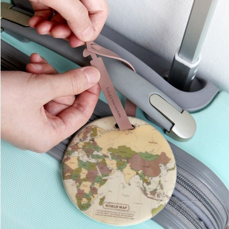 Worldmap Koffer Label