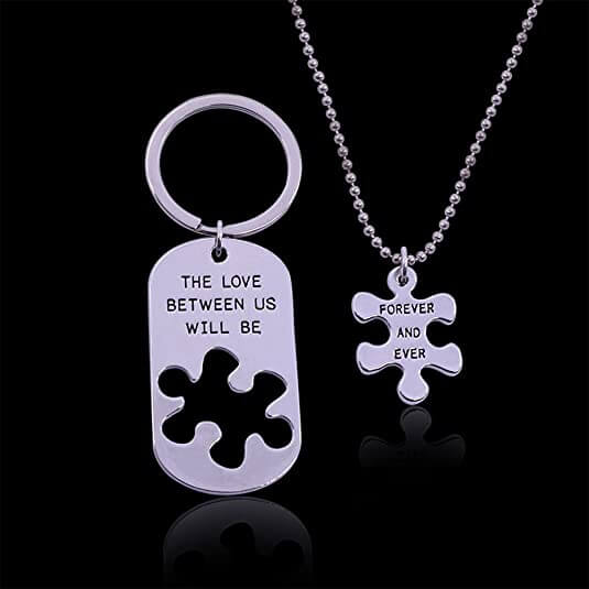 The Love Between Us Will Be Forever and Ever Puzzel Halsketting