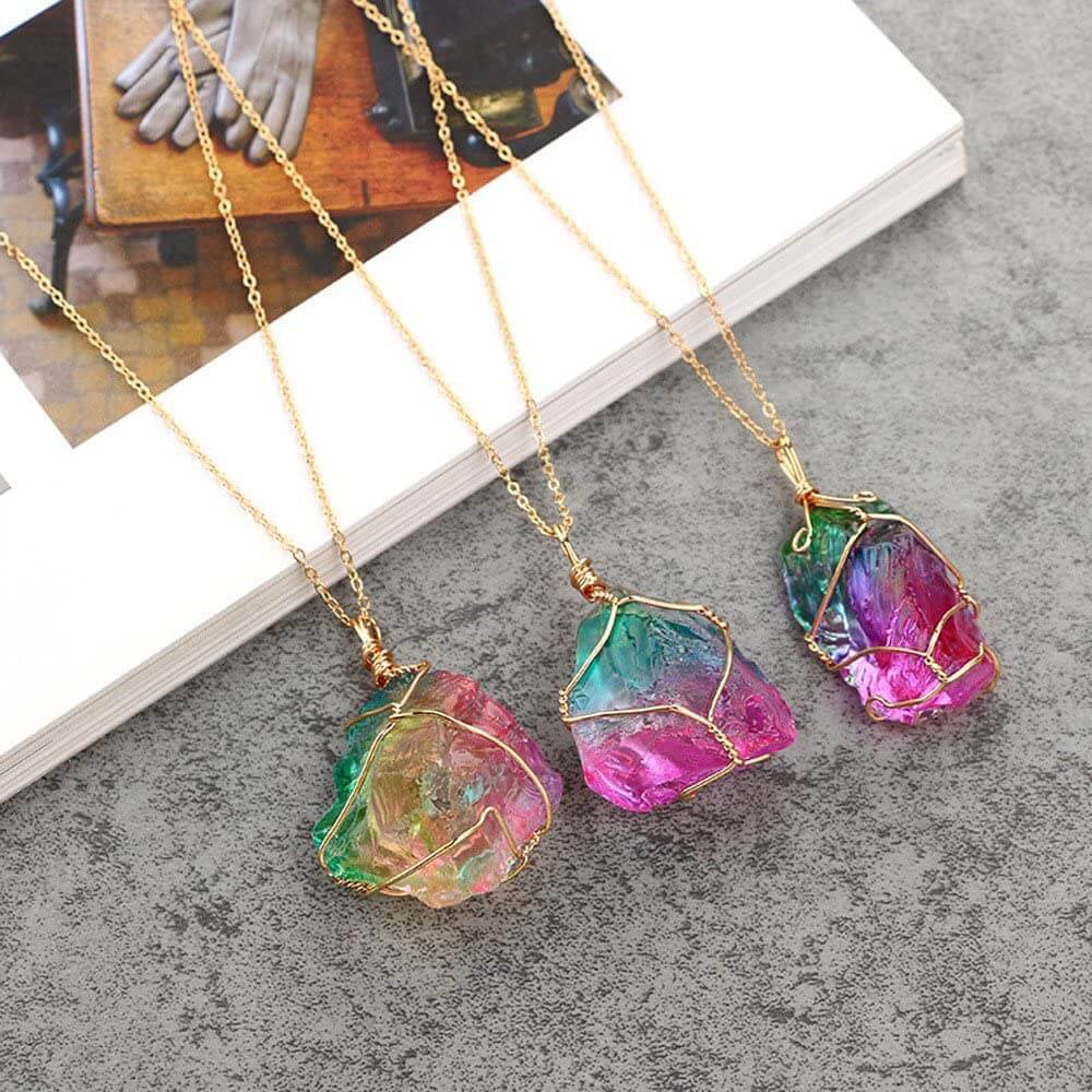 Regenboog Kwarts Collier