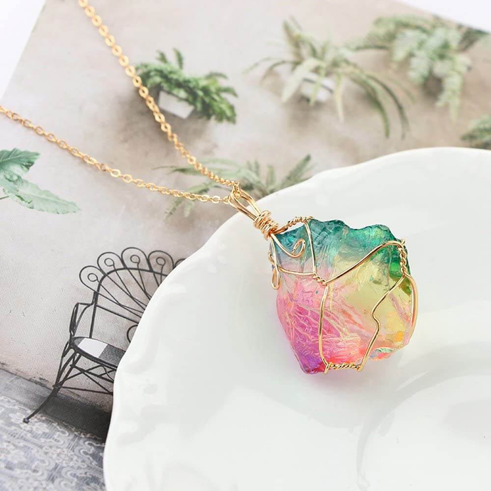 Regenboog Kwarts Collier