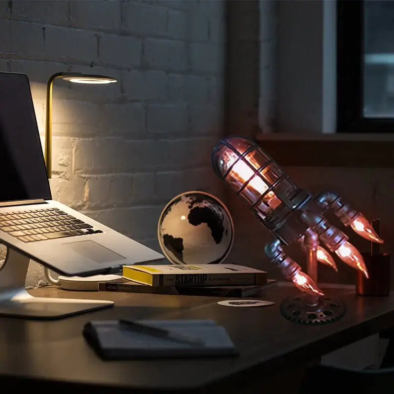 Steampunk Raket Lamp