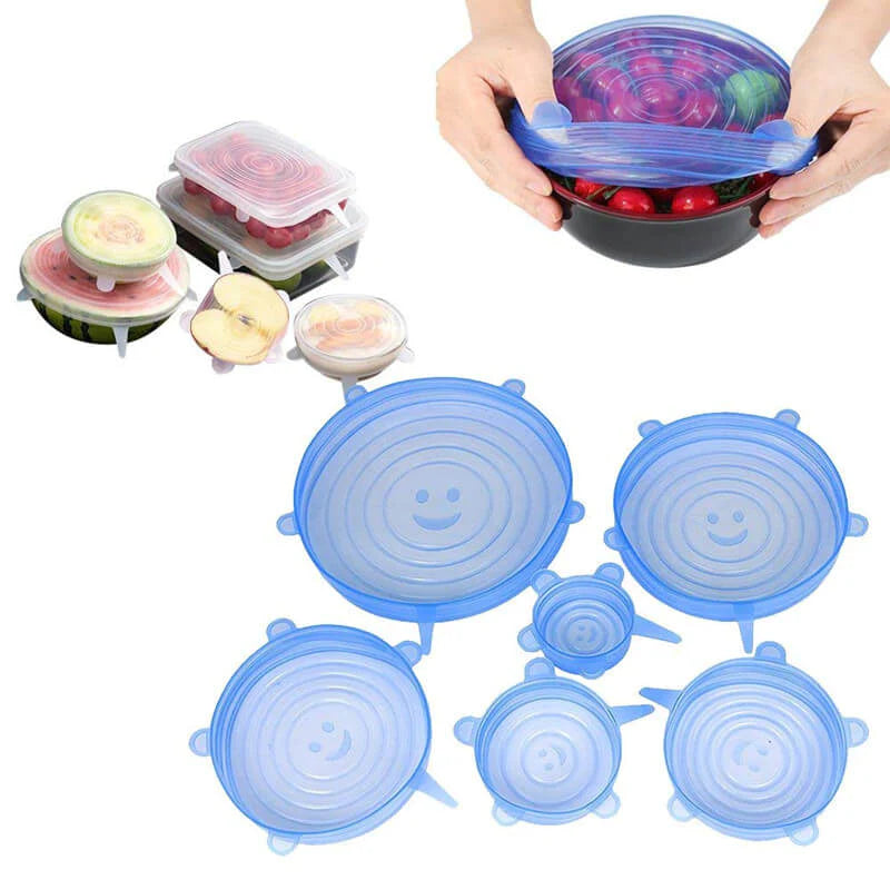 Silicone Stretch Deksels (6 stuks)